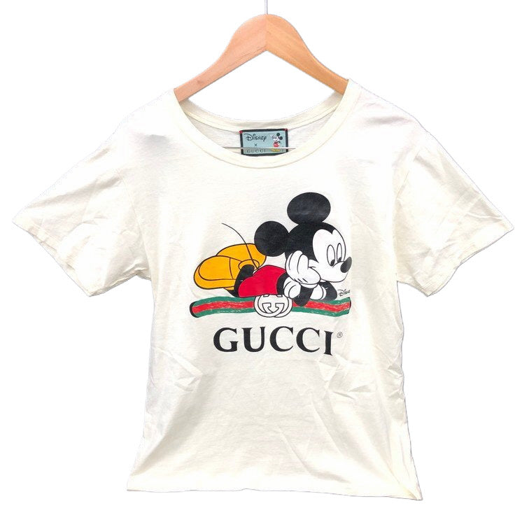 GuccixDisney Mickey Mouse Ivory T-Shirt Jersey Size XS