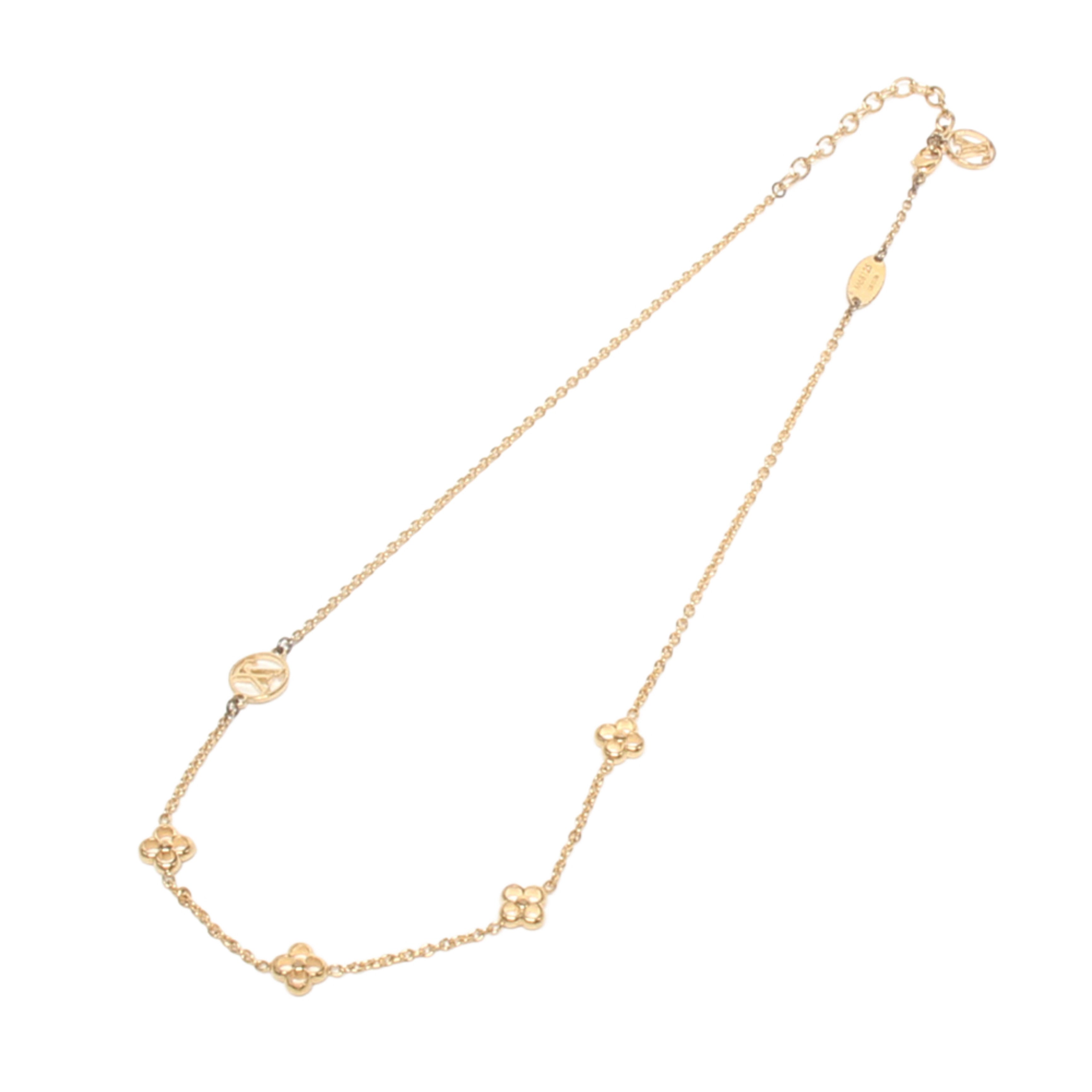 LOUIS VUITTON Flower Full Necklace Gold