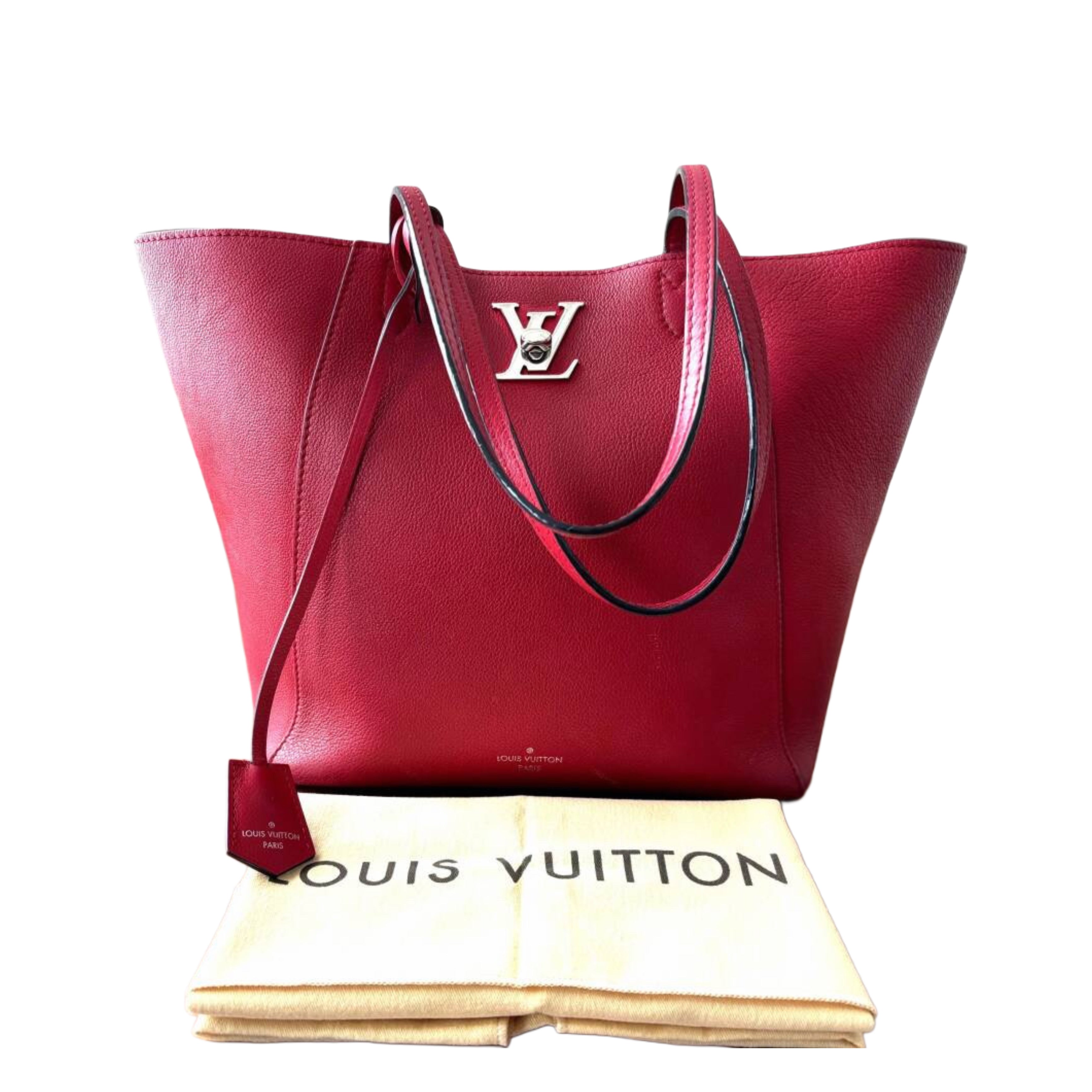 Louis Vuitton Red Lockme Cabas Tote Shoulder Bag