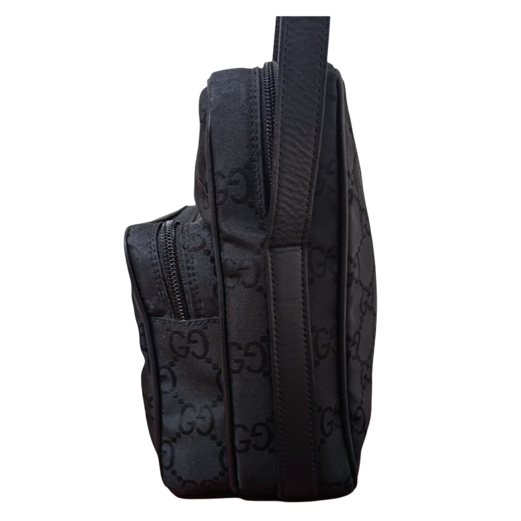 Gucci Black GG Nylon and Leather Unisex Crossbody/Shoulder Bag