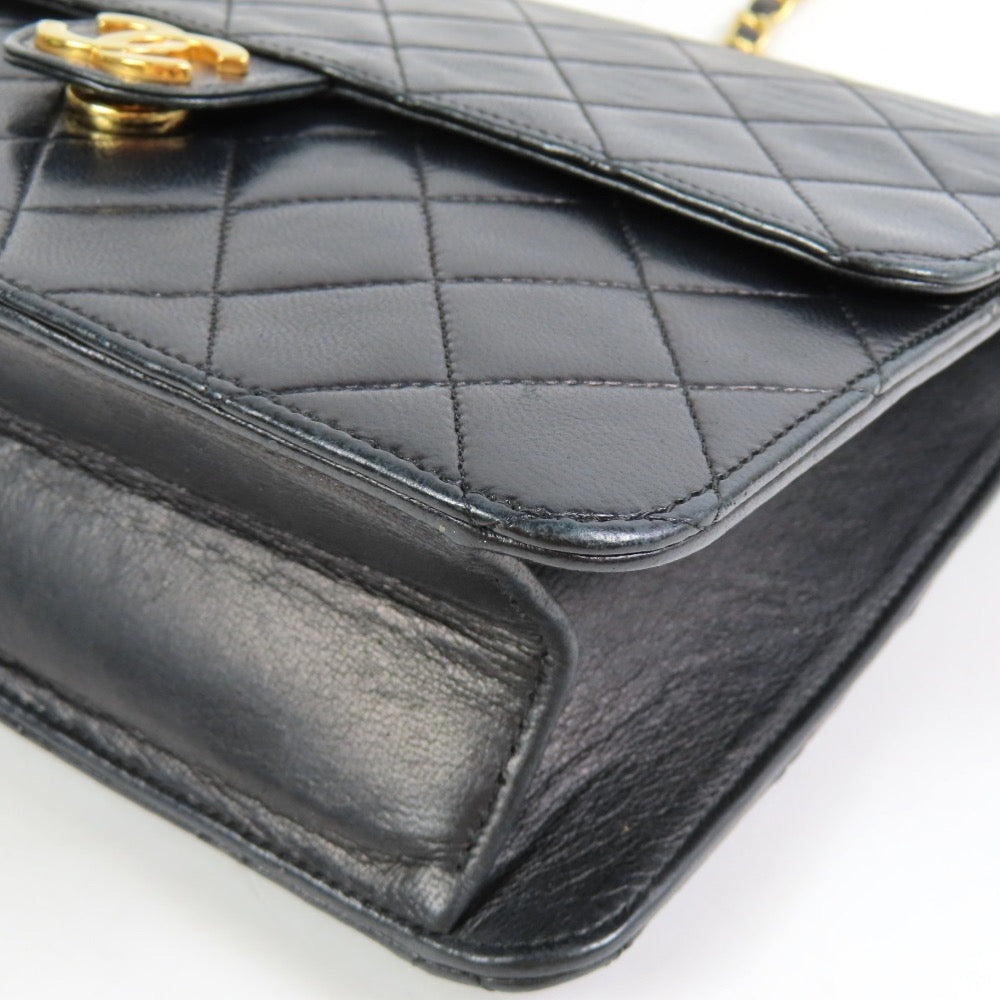 Chanel Coco Mark Matelassé Lambskin Chain Black Shoulder Bag