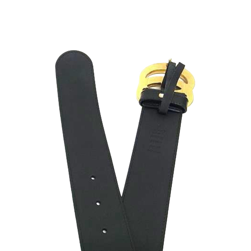 Gucci GG Marmont Black Leather Unisex Belt 70/28 with Gold Hardware