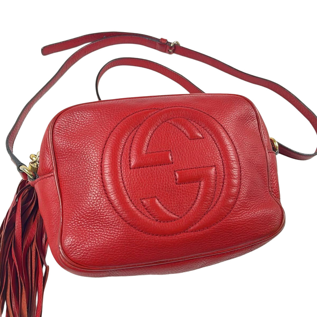 Gucci Red Soho Leather Disco Bag