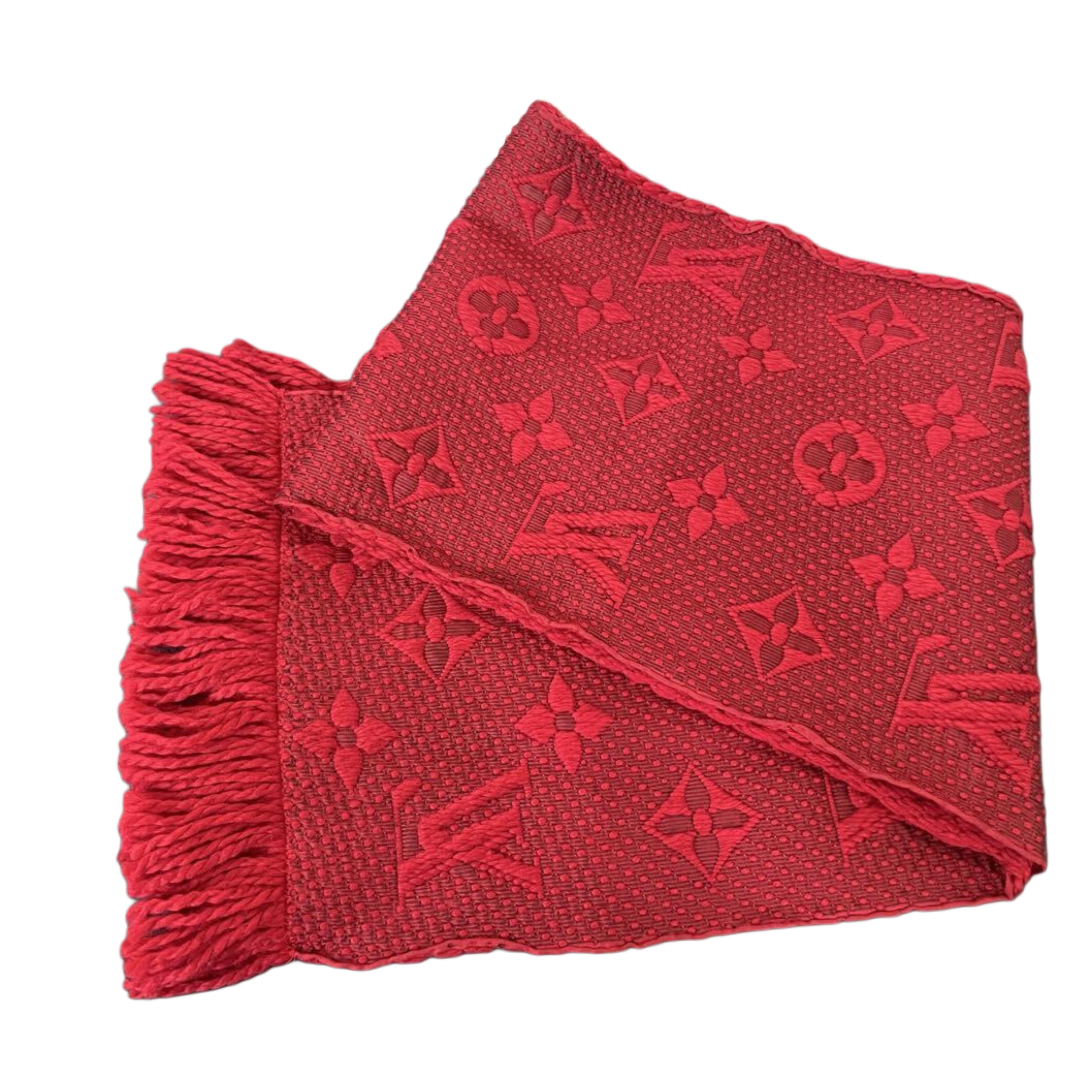 Louis Vuitton Monogram Scarf Red