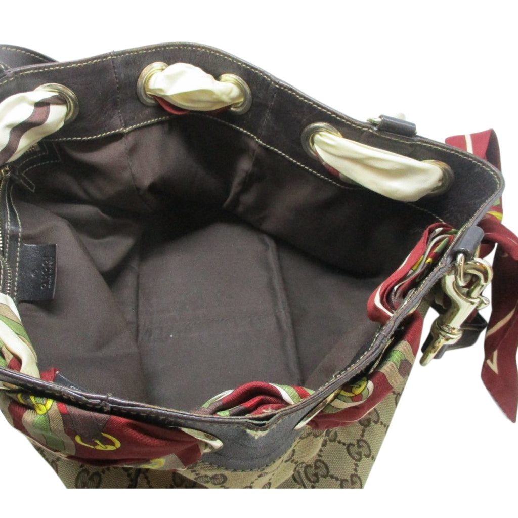 GUCCI GG Canvas Positano Scarf Tote Bag