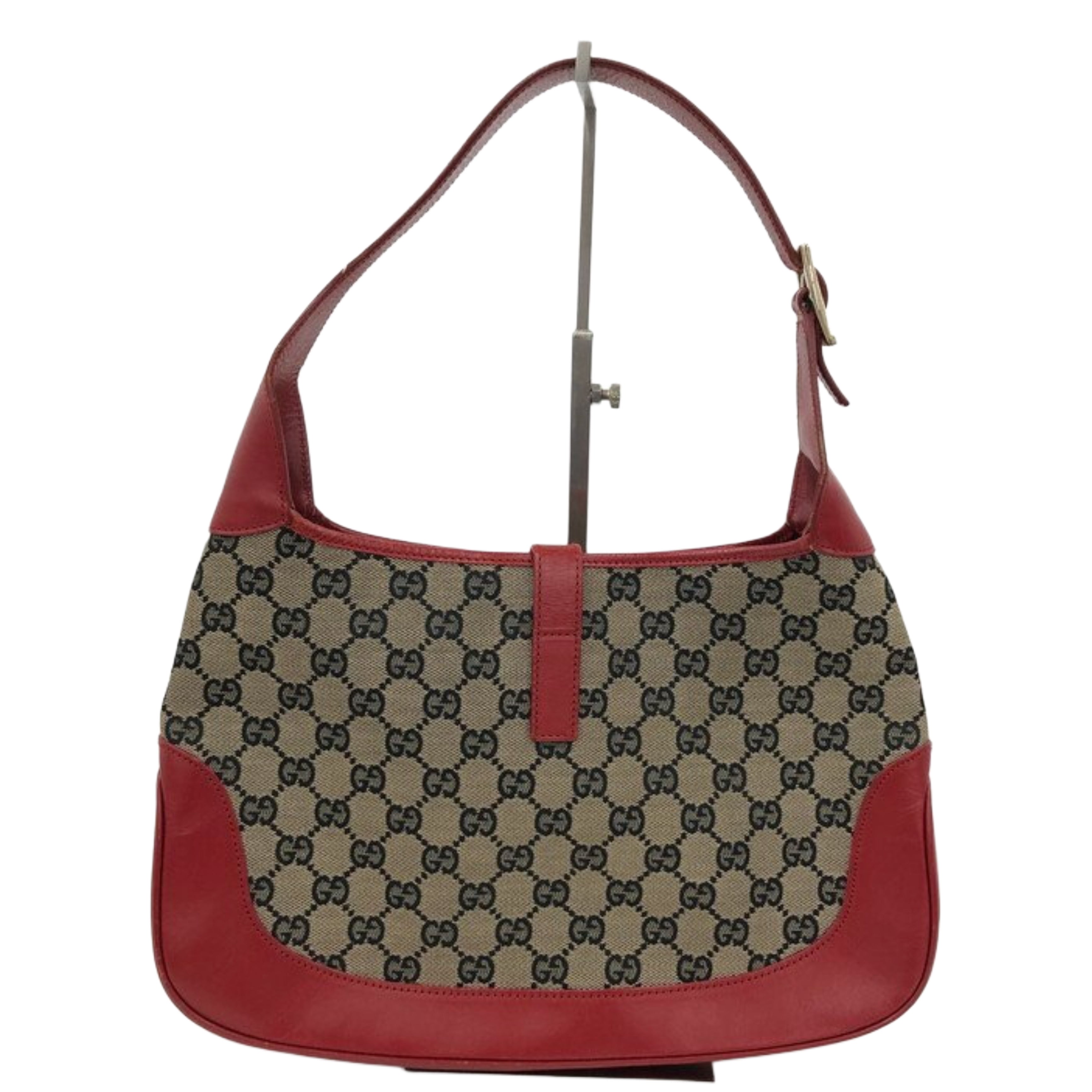 Gucci GG Canvas Jackie Red Hobo Shoulder Bag