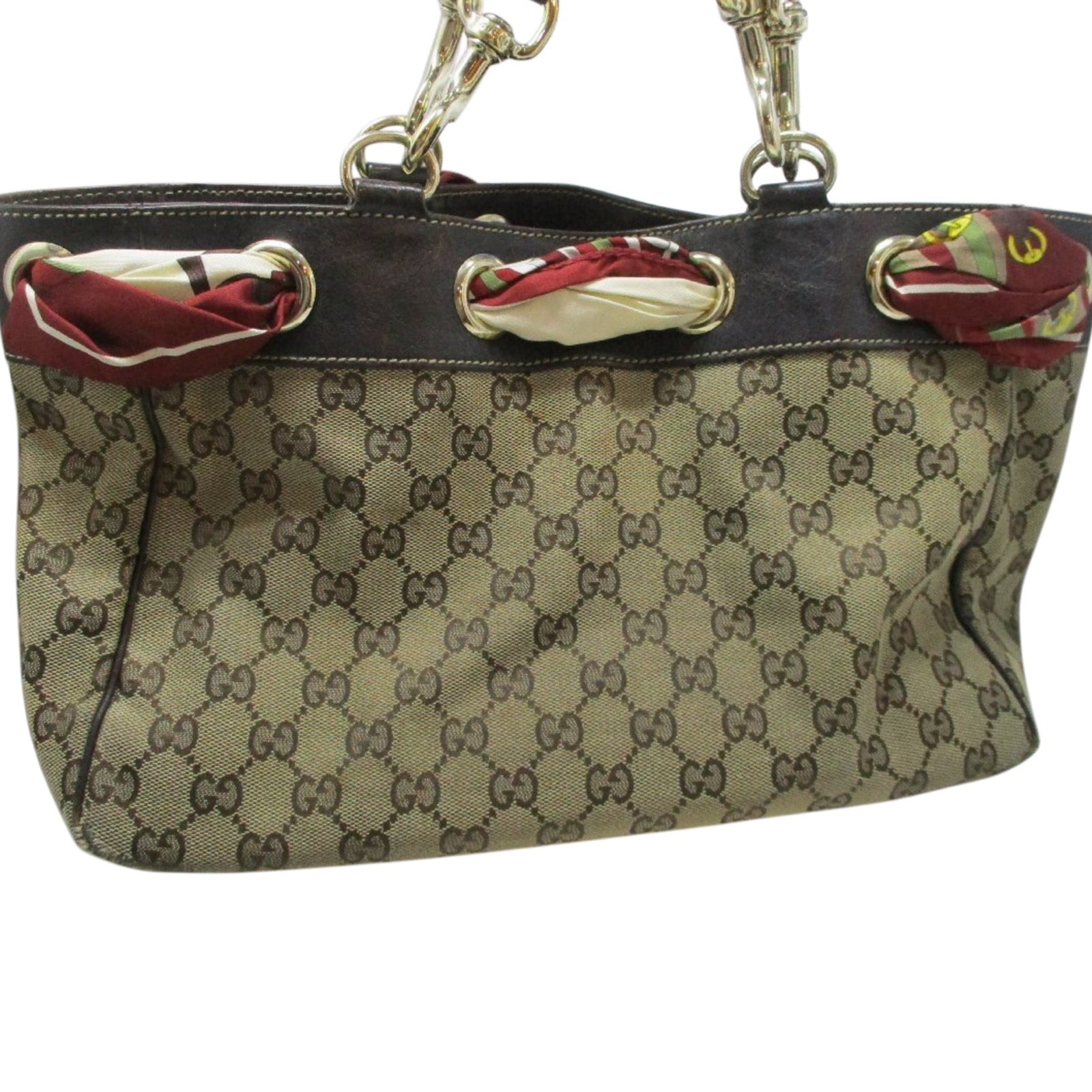 GUCCI GG Canvas Positano Scarf Tote Bag