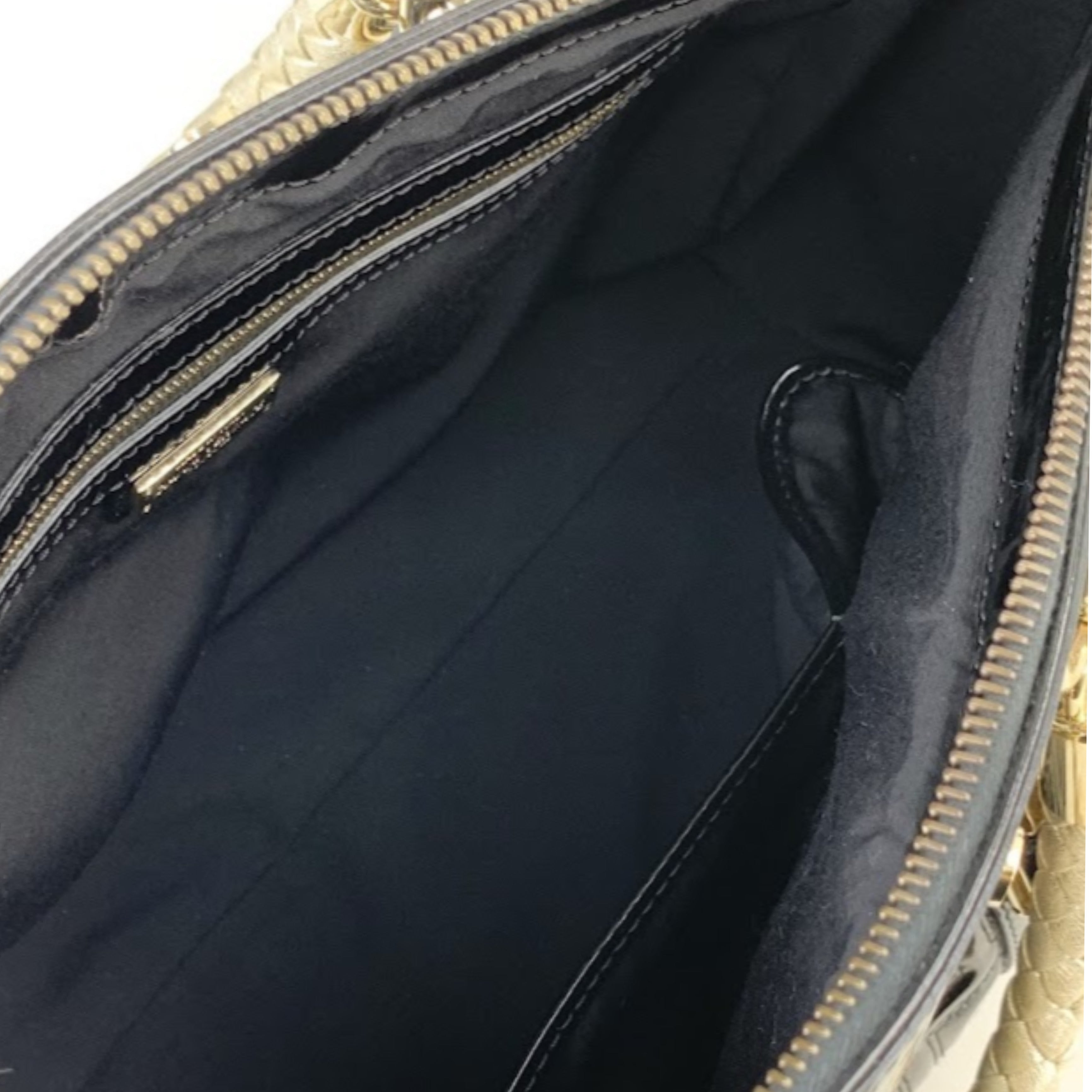 Versace Couture Black Patent Leather Boston Bag