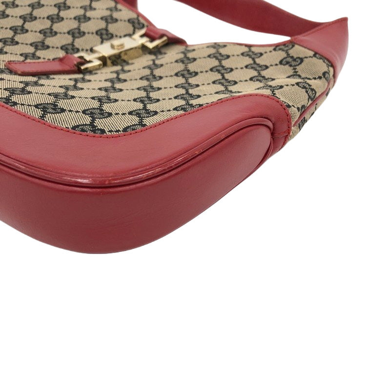 Gucci GG Canvas Jackie Red Hobo Shoulder Bag