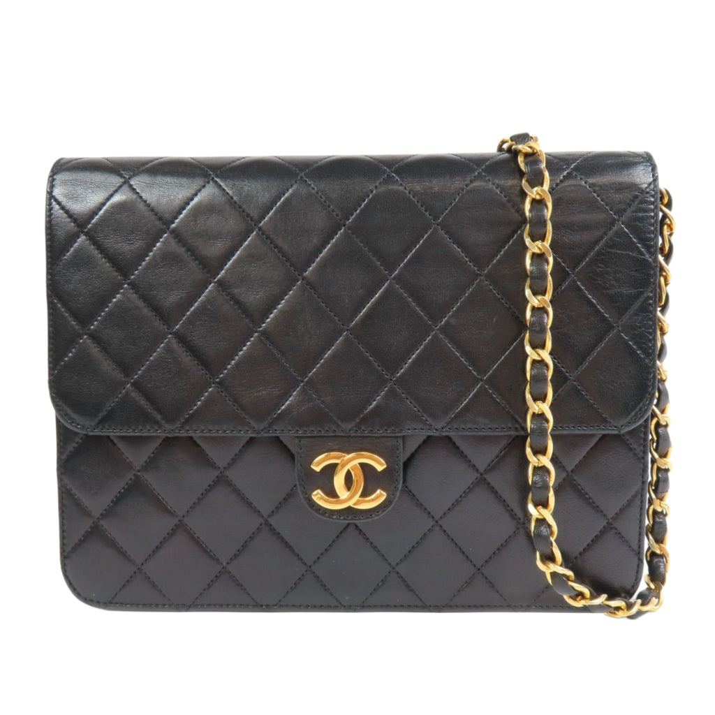 Chanel Coco Mark Matelassé Lambskin Chain Black Shoulder Bag