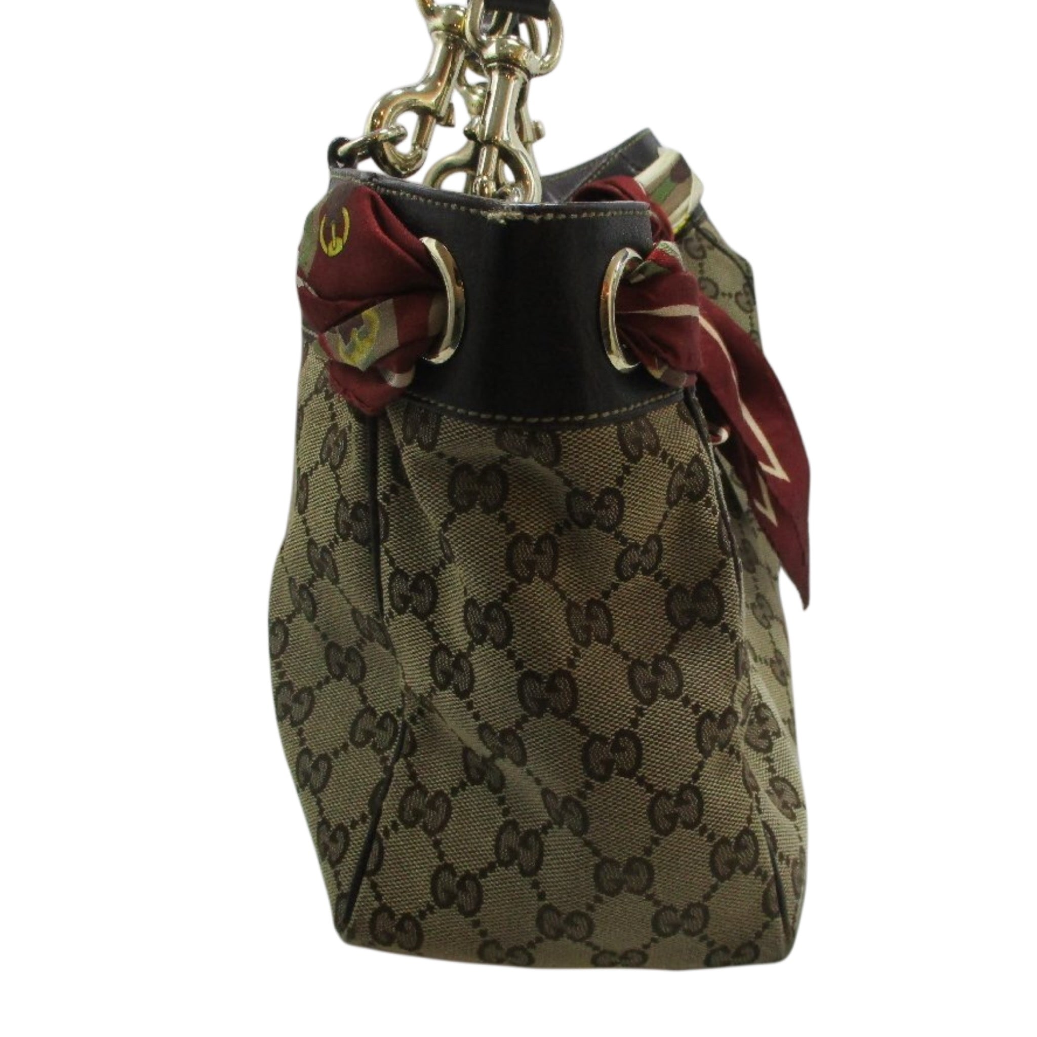 GUCCI GG Canvas Positano Scarf Tote Bag