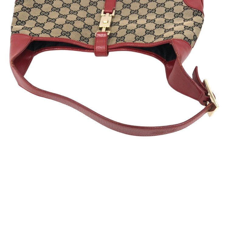 Gucci GG Canvas Jackie Red Hobo Shoulder Bag