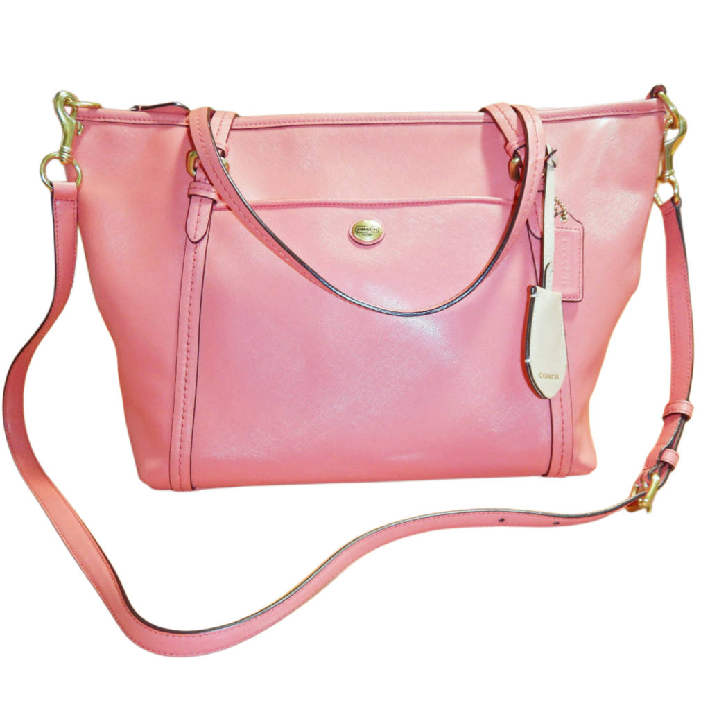 Coach Pink Peyton Leather Pocket Tote Bag