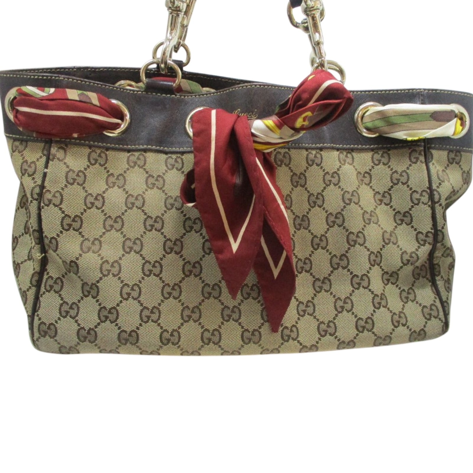 GUCCI GG Canvas Positano Scarf Tote Bag