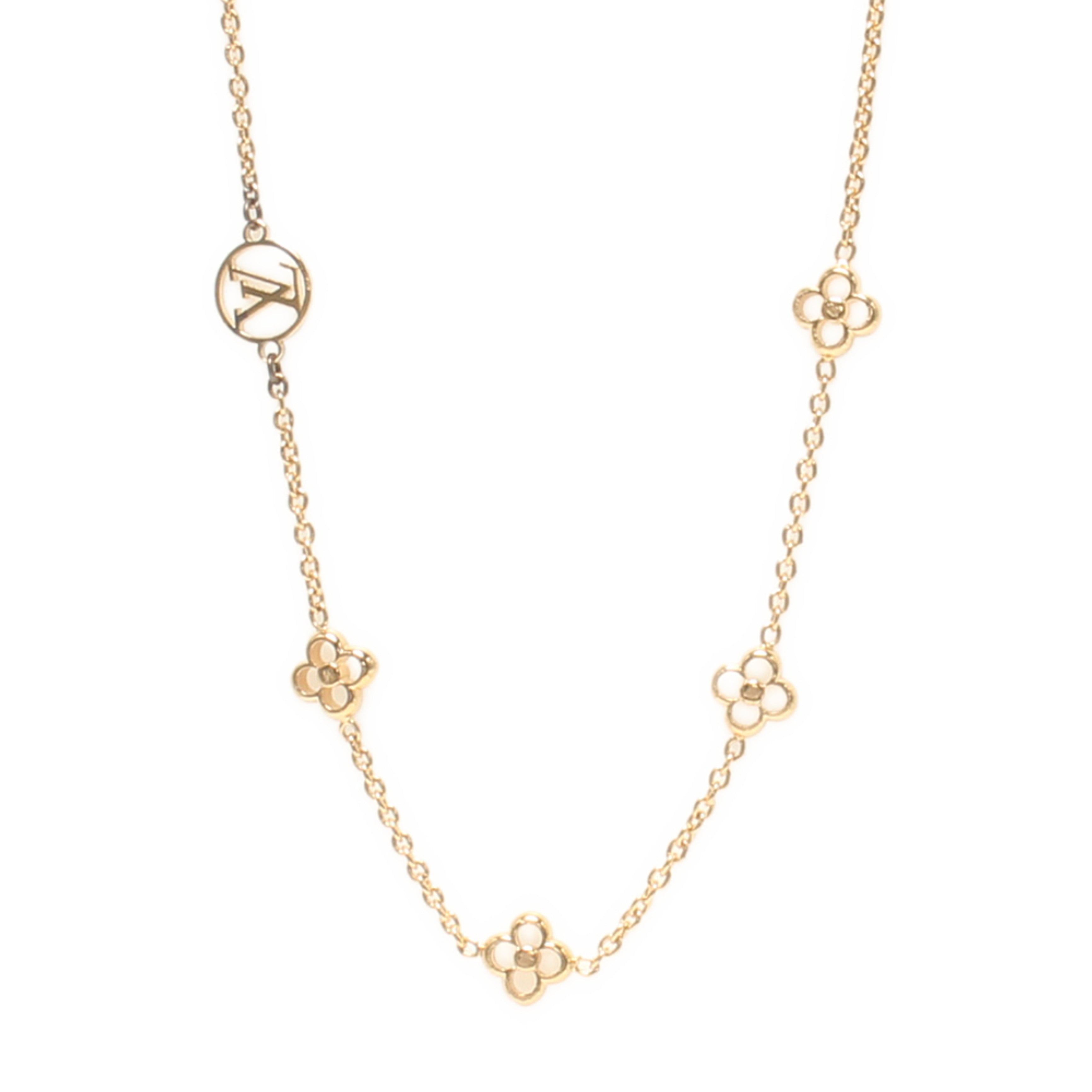 LOUIS VUITTON Flower Full Necklace Gold