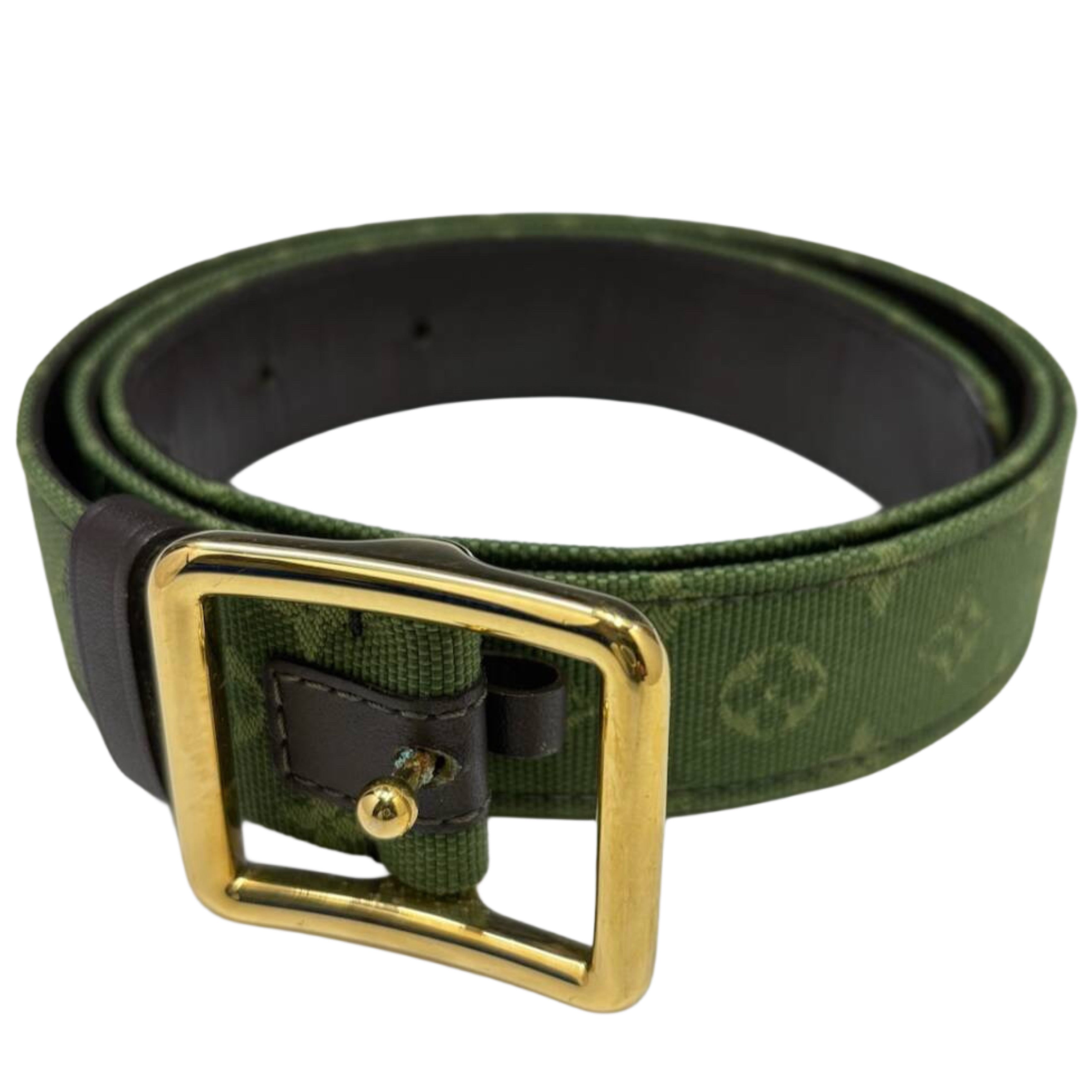 Louis Vuitton Monogram Mini Belt Green Size 85/34