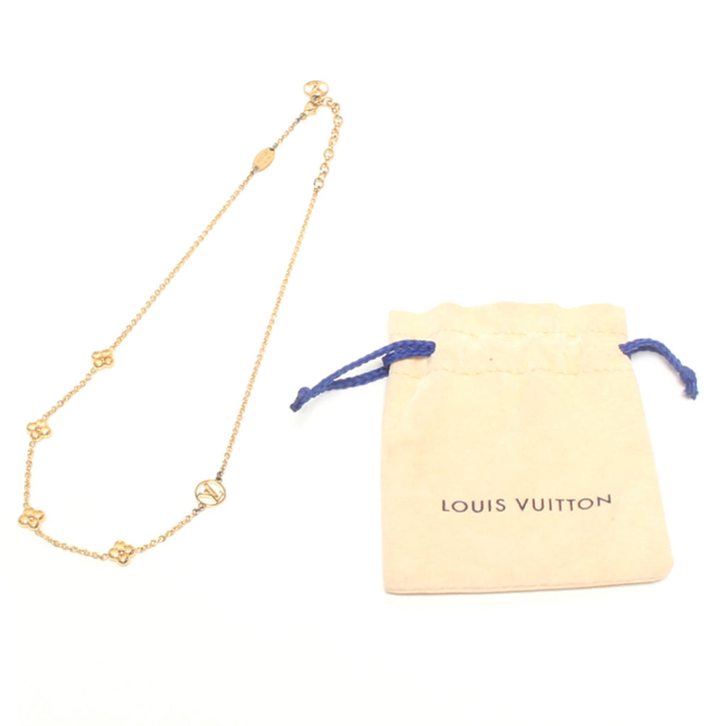 LOUIS VUITTON Flower Full Necklace Gold