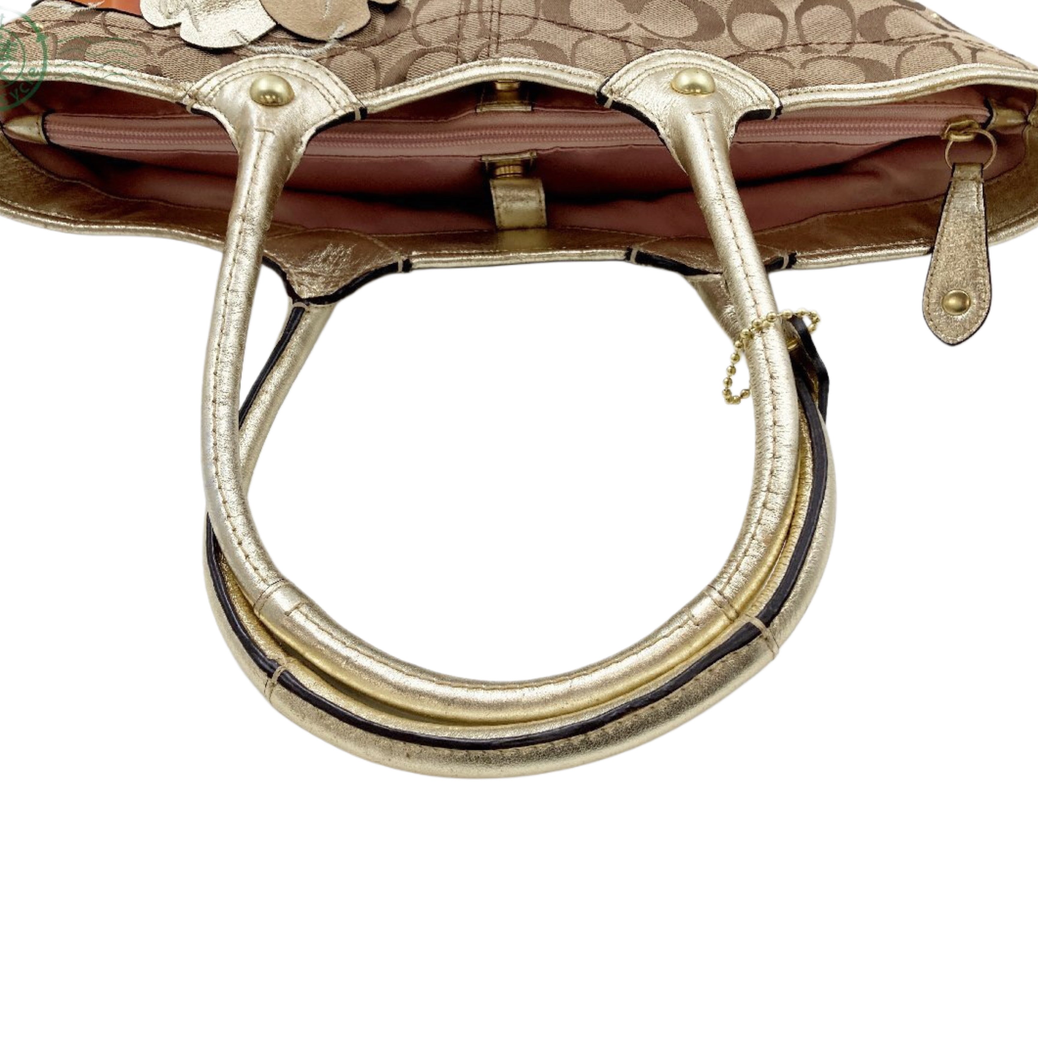 Coach Bleecker Floral Signature Applique Shoulder Bag