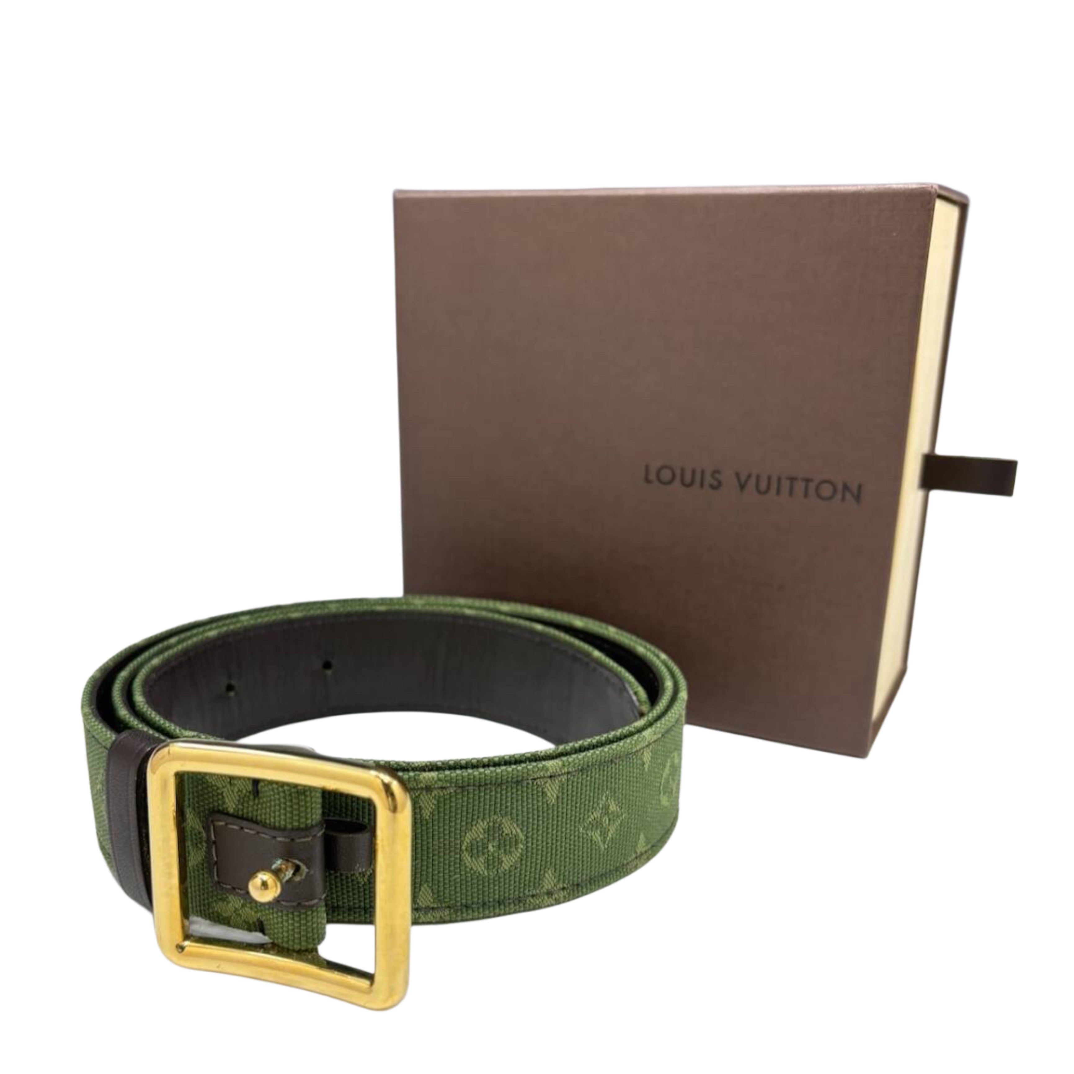 Louis Vuitton Monogram Mini Belt Green Size 85/34