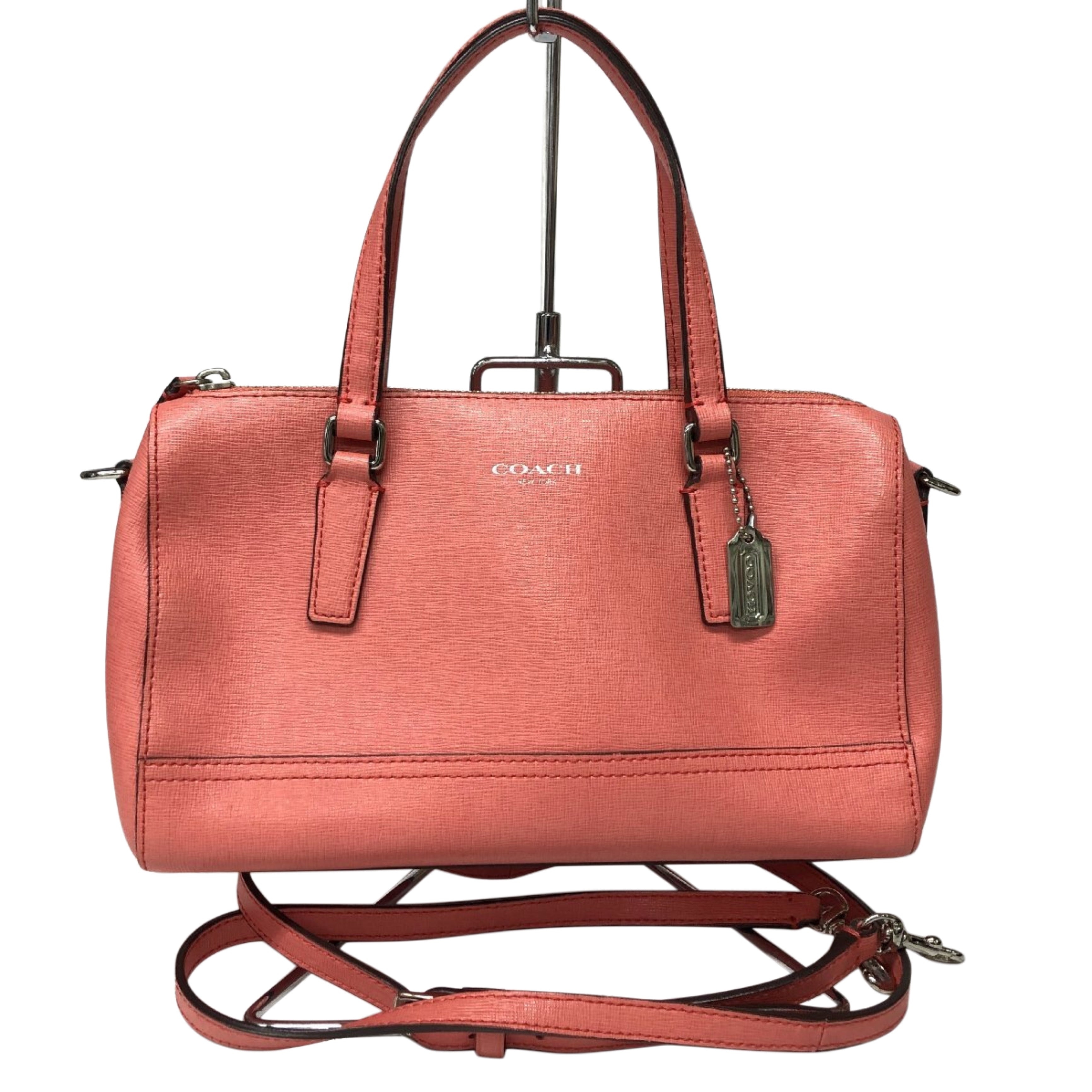 Coach Leather 2 Way Mini Boston Bag Pink