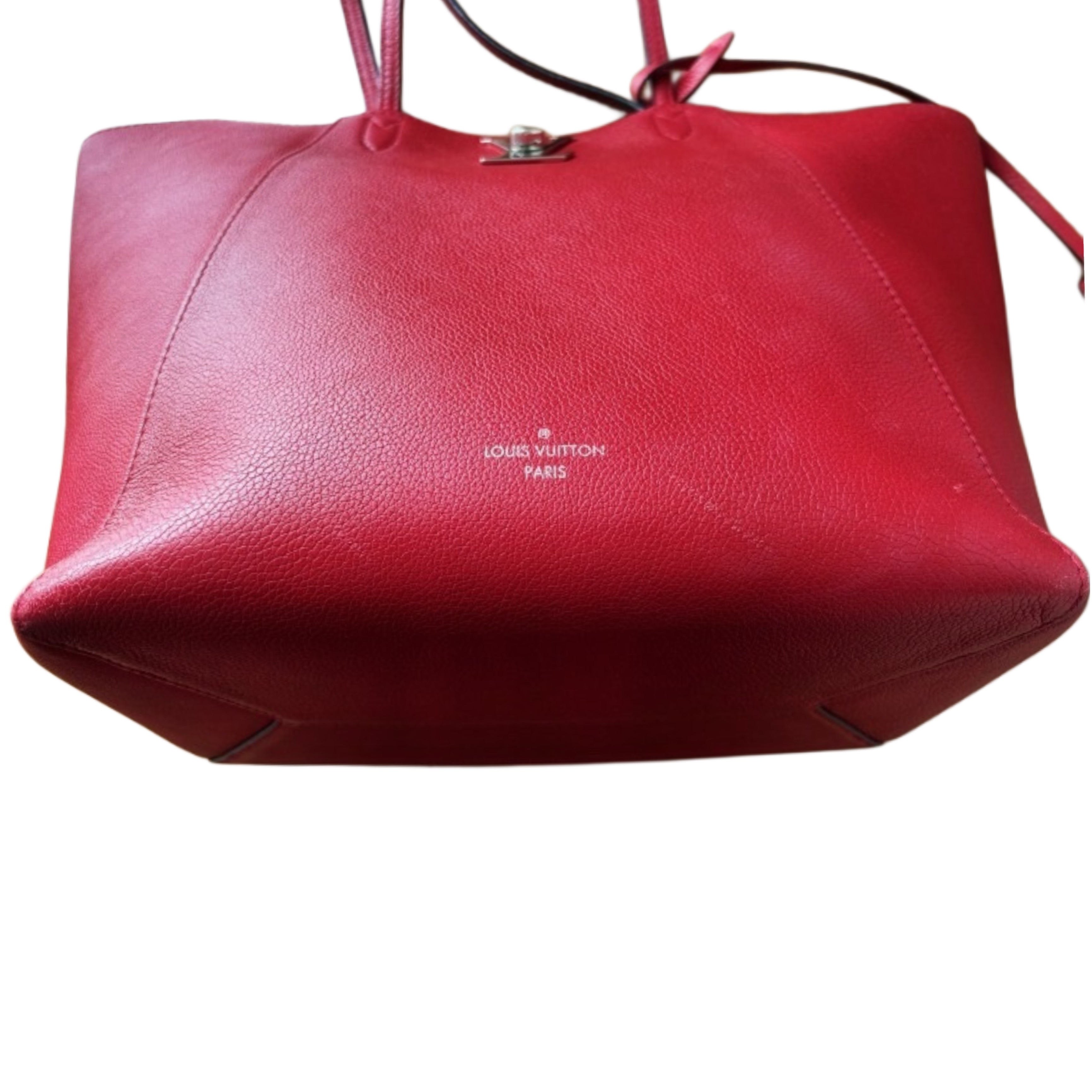 Louis Vuitton Red Lockme Cabas Tote Shoulder Bag