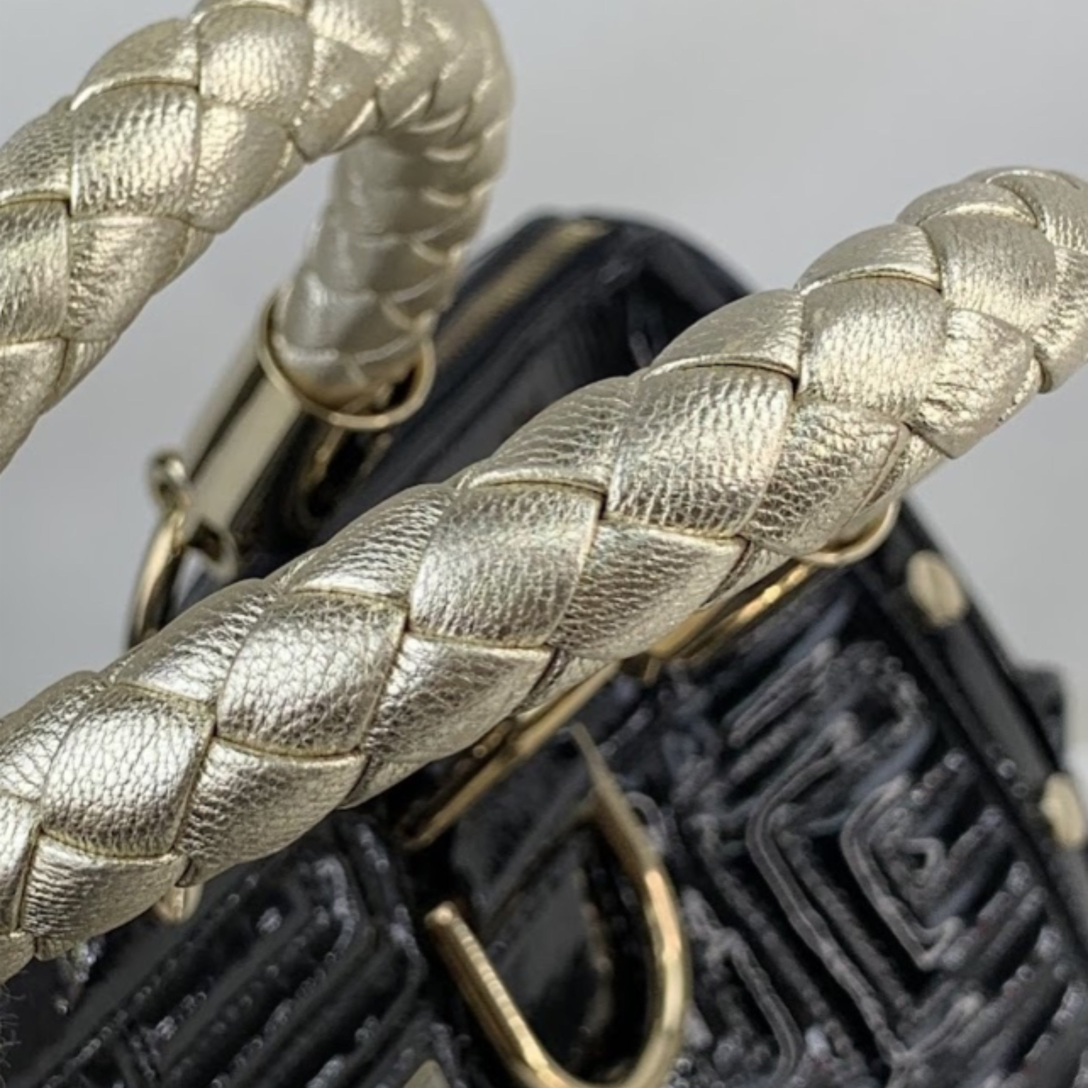 Versace Couture Black Patent Leather Boston Bag