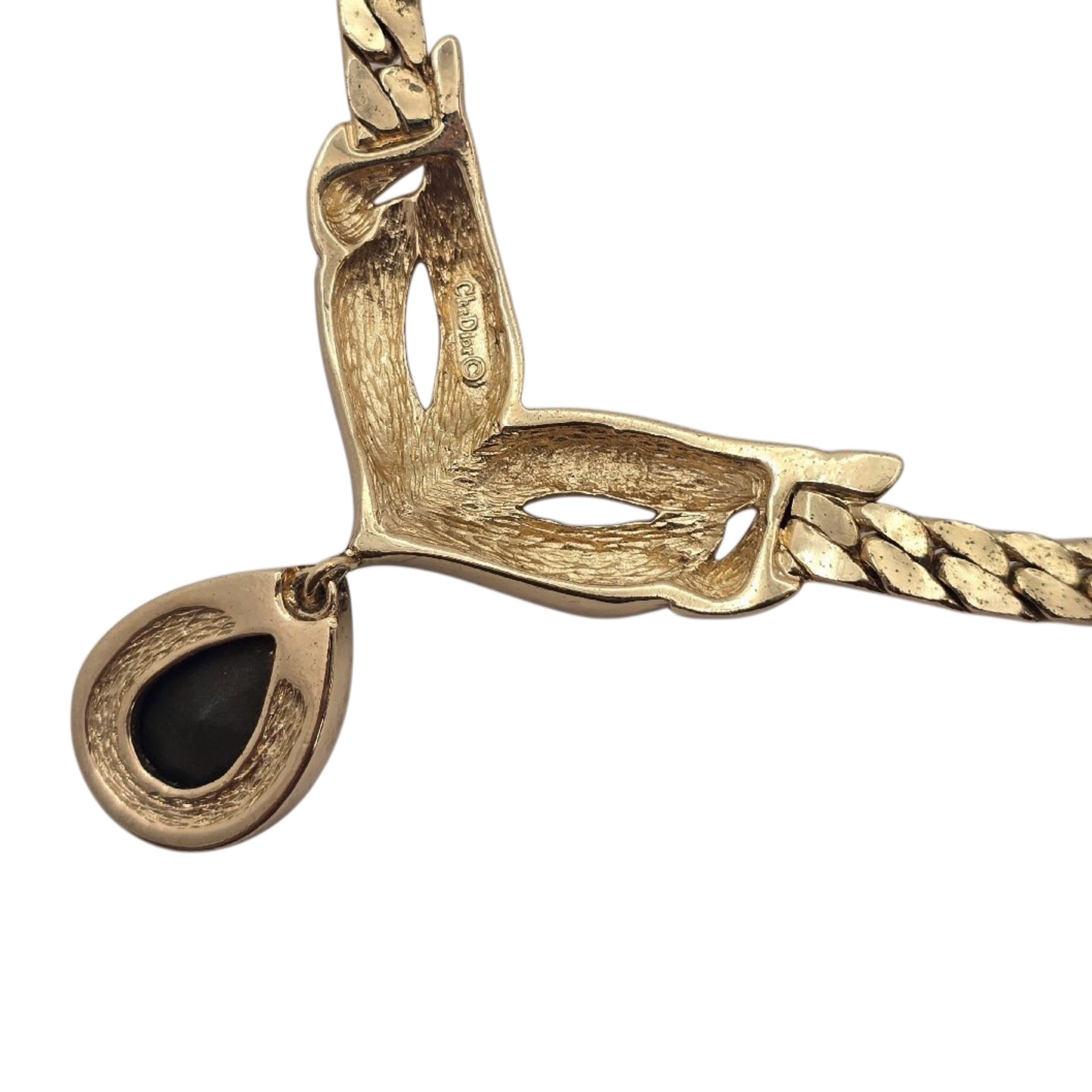 CHRISTIAN DIOR Gripoix Emerald Necklace