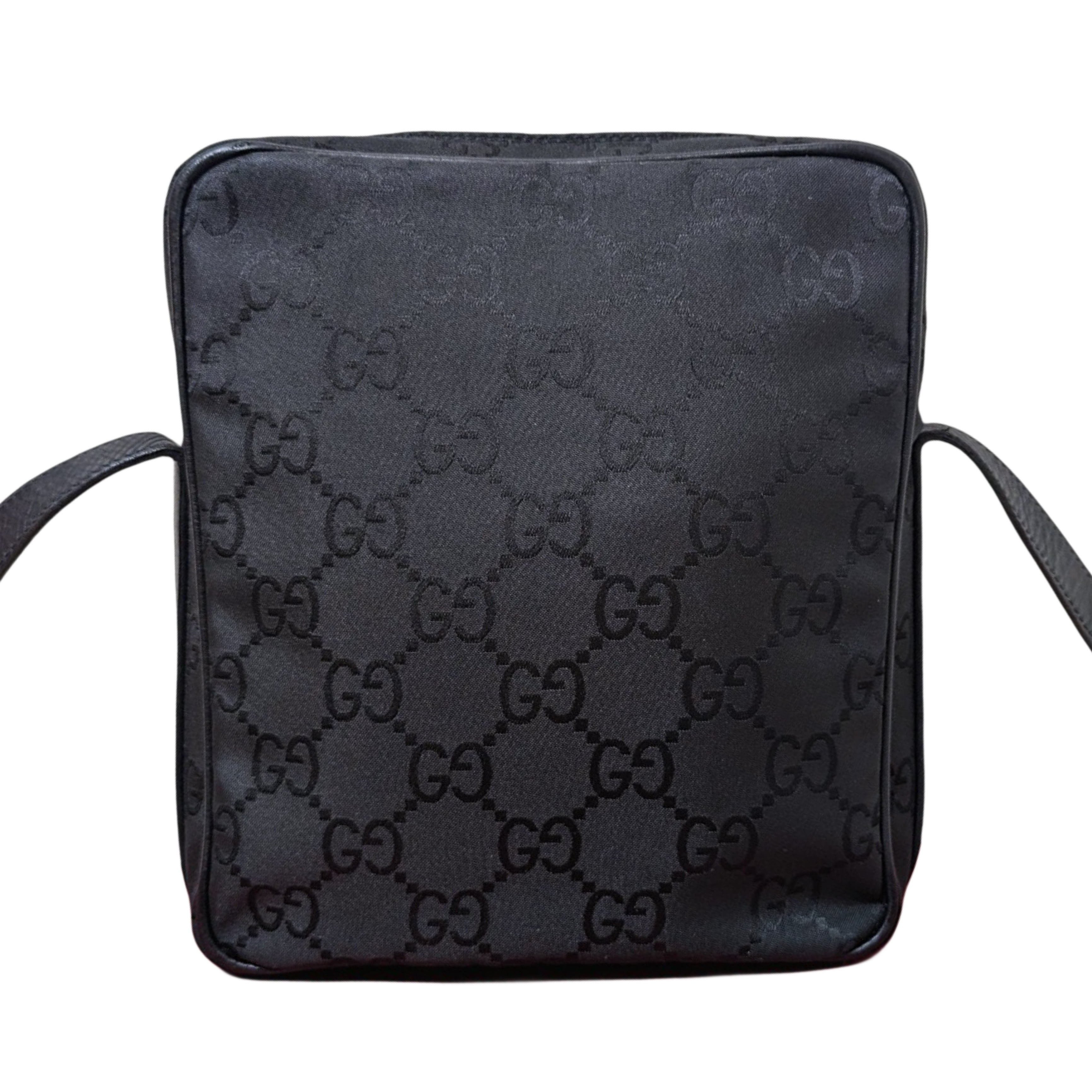 Gucci Black GG Nylon and Leather Unisex Crossbody/Shoulder Bag