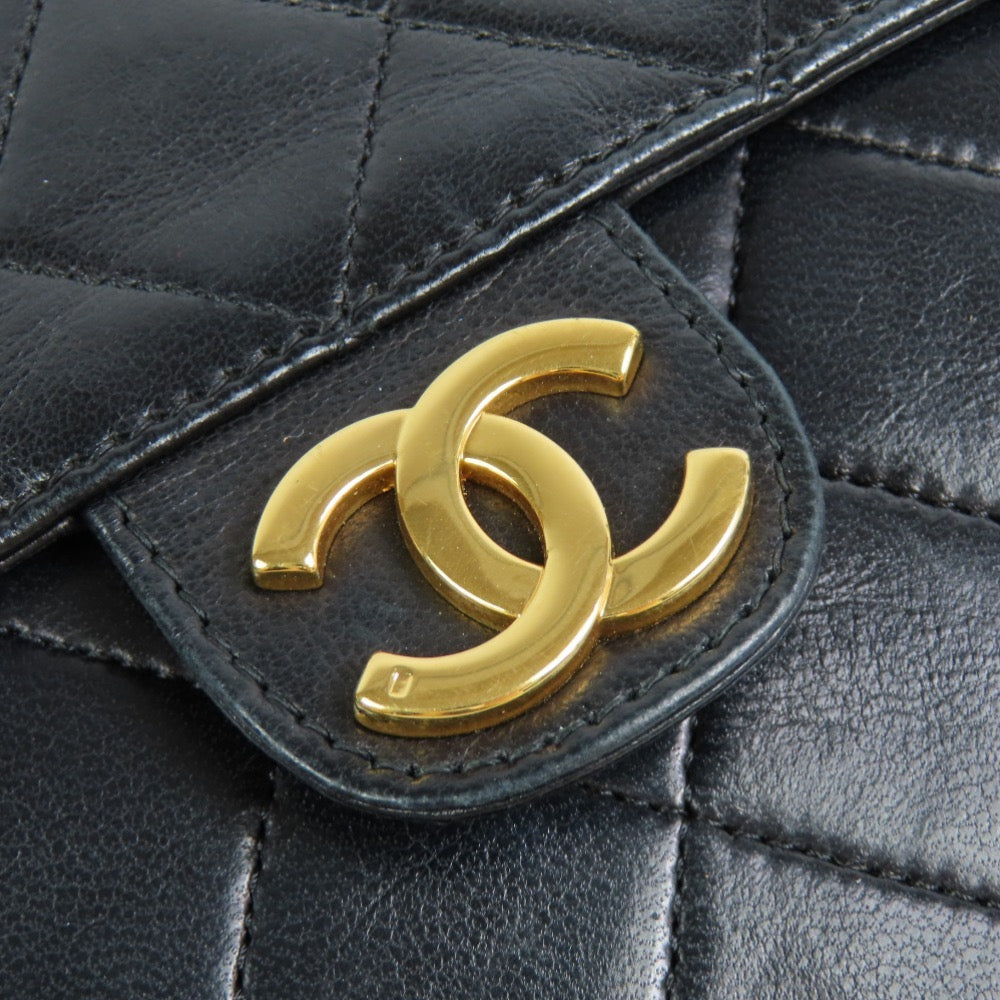 Chanel Coco Mark Matelassé Lambskin Chain Black Shoulder Bag