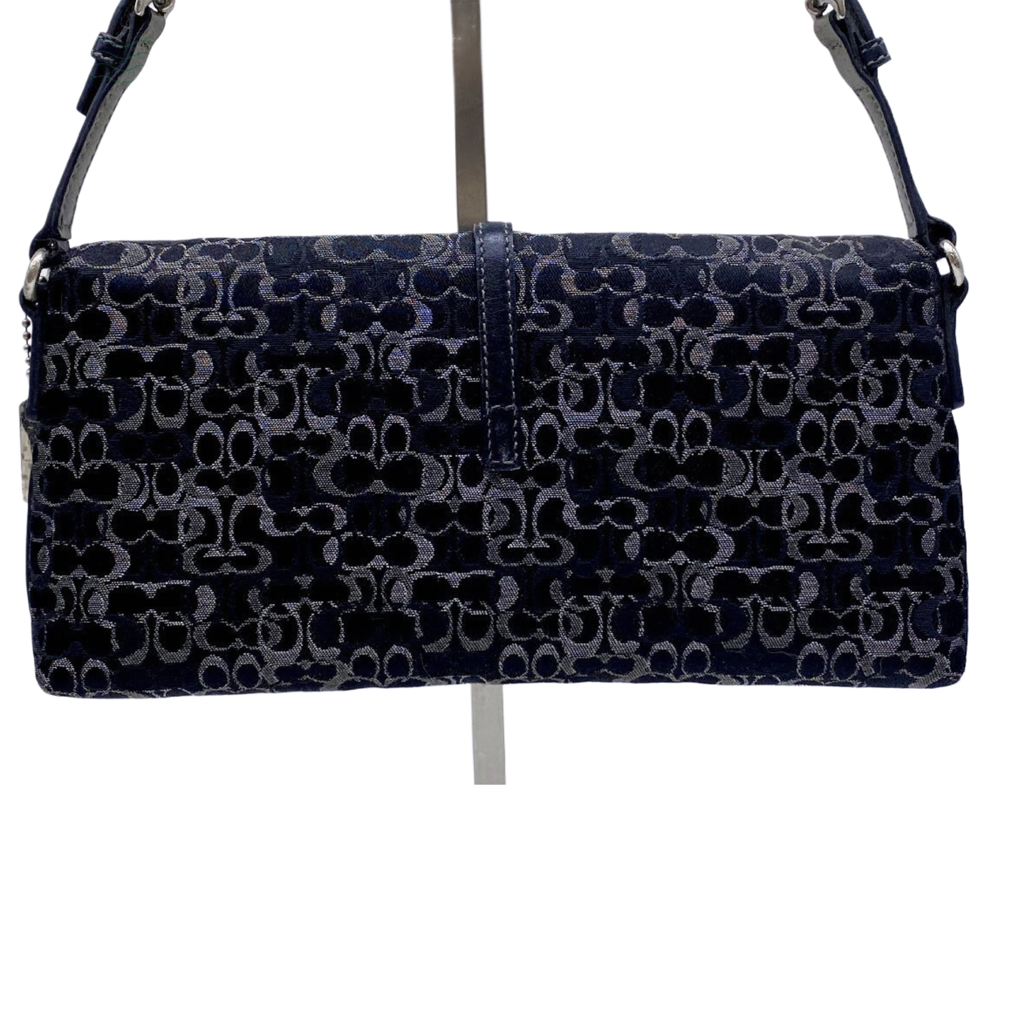 Coach Black Optic Hamptons Soft Clip Shoulder Bag