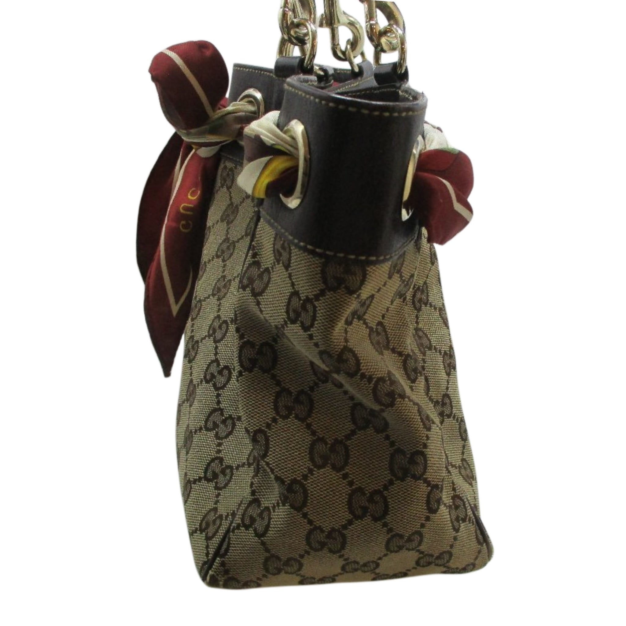 GUCCI GG Canvas Positano Scarf Tote Bag