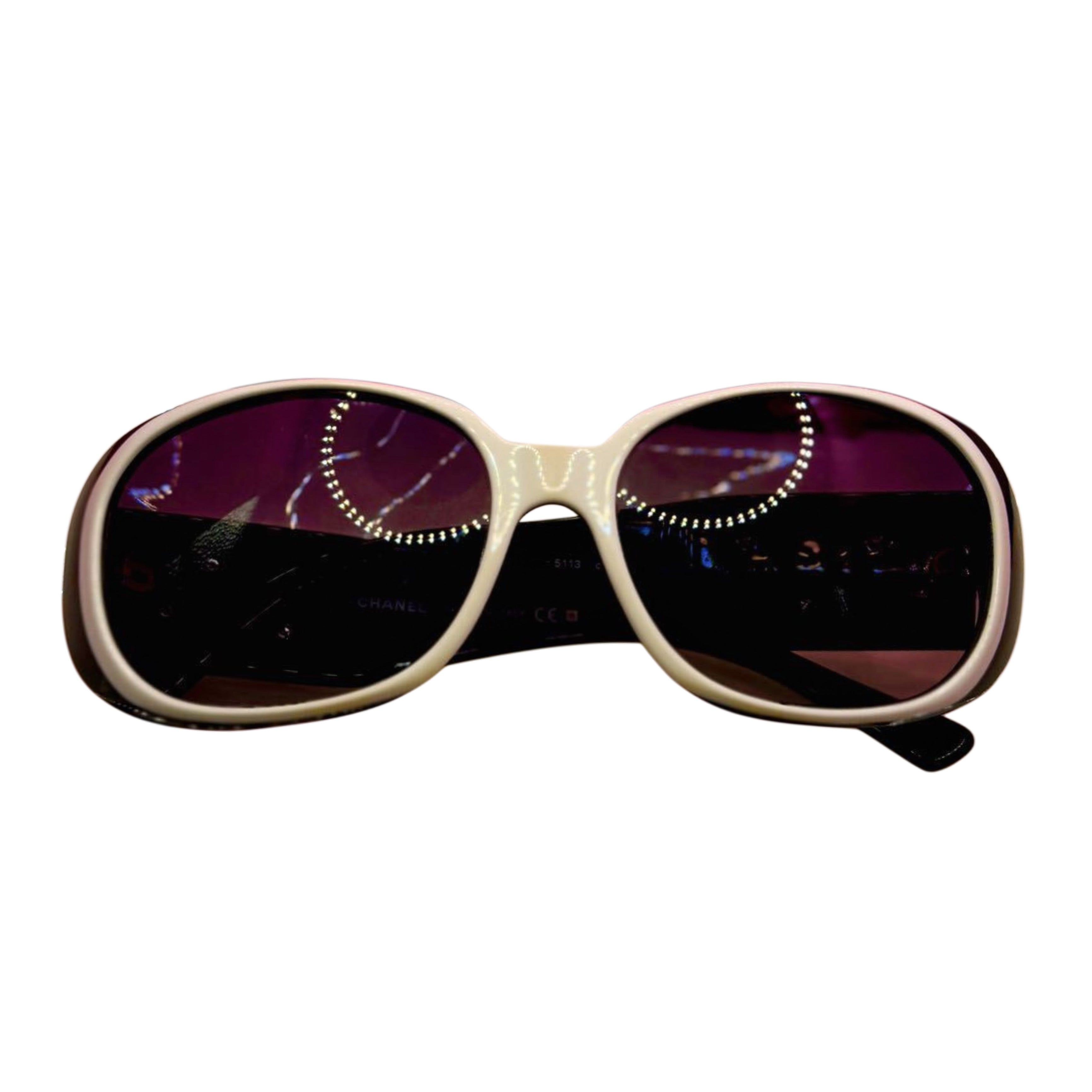 CHANEL Vintage Camellia Flower Sunglasses