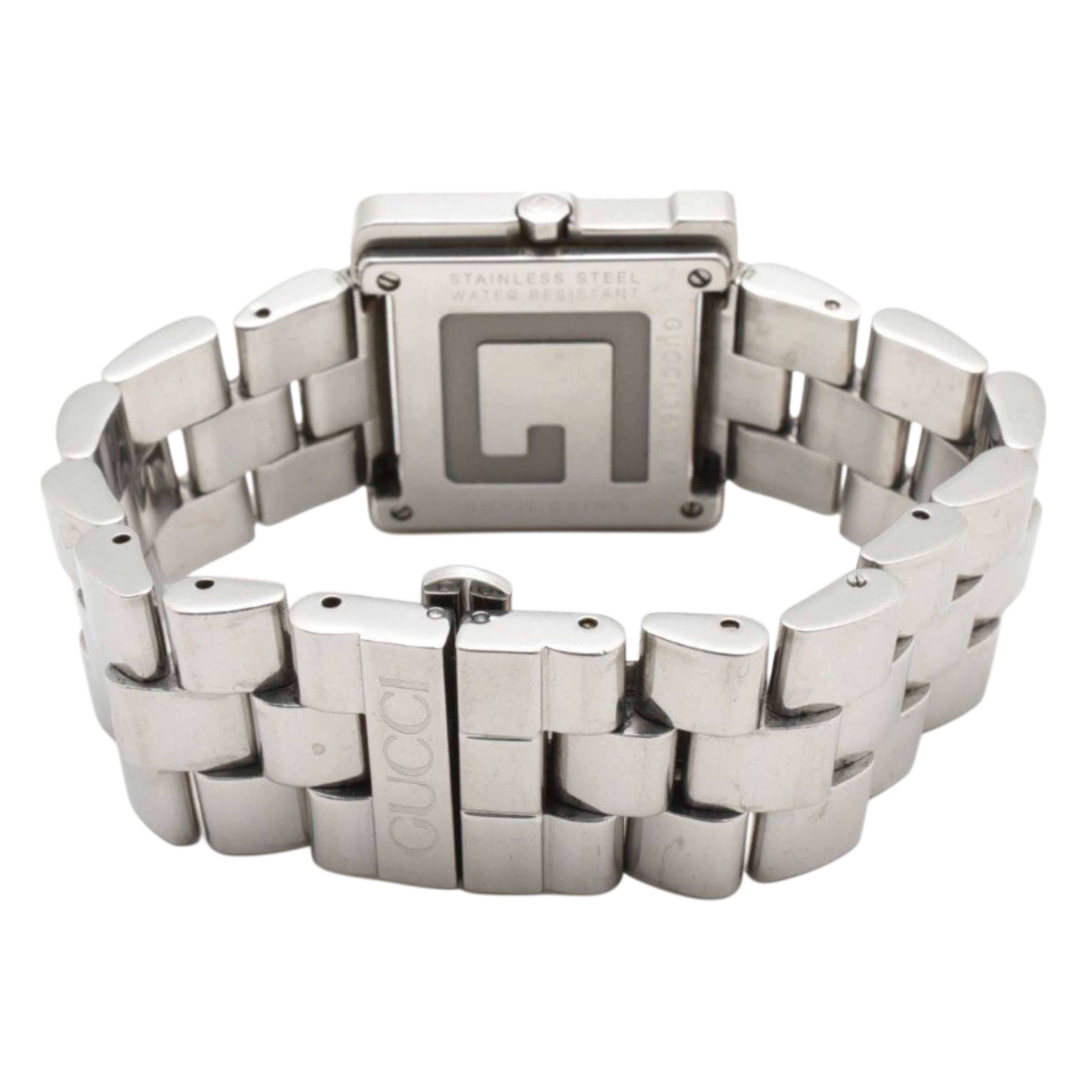 Gucci 3600M Square Stainless Steel Quartz Watch Black Dial