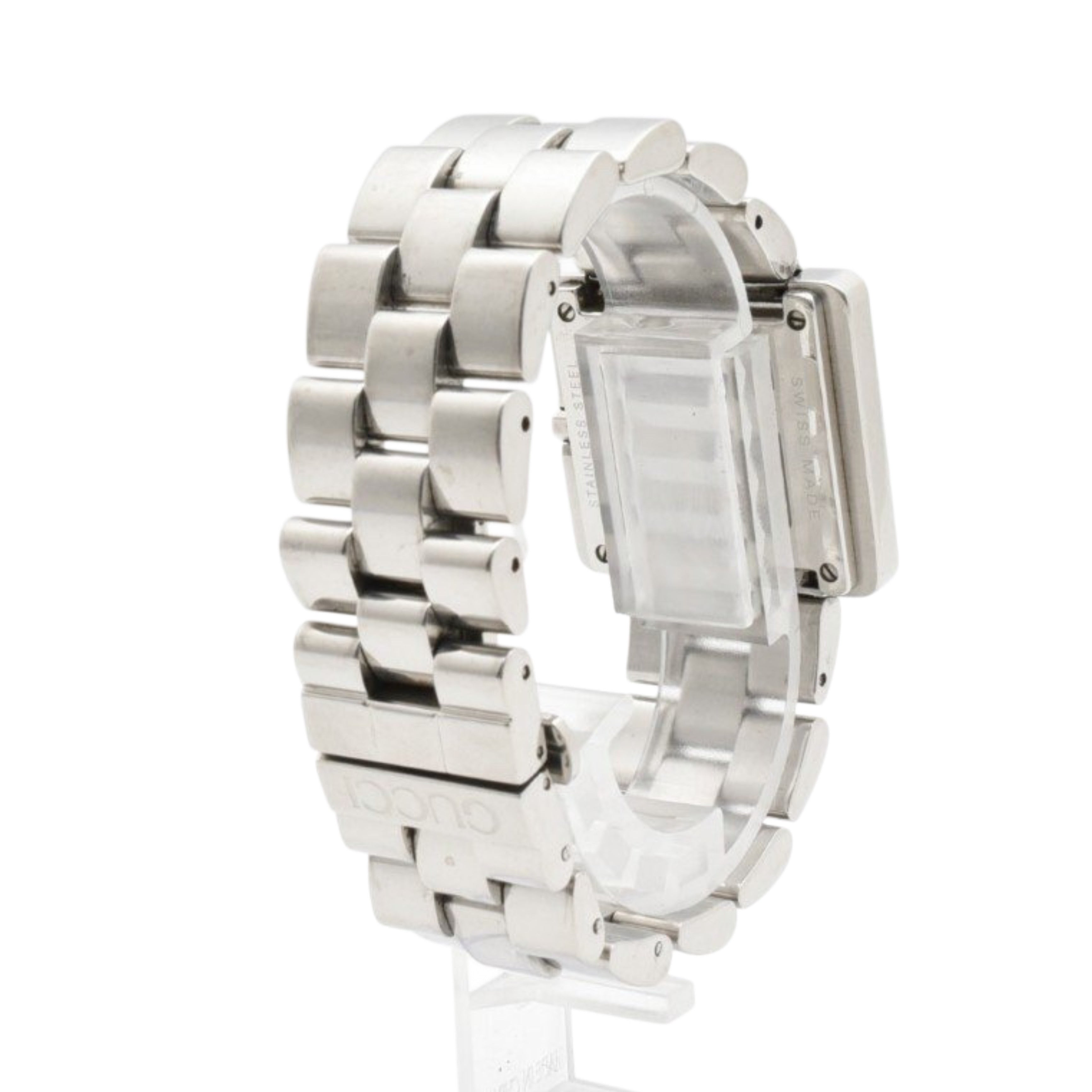 Gucci 3600M Square Stainless Steel Quartz Watch Black Dial