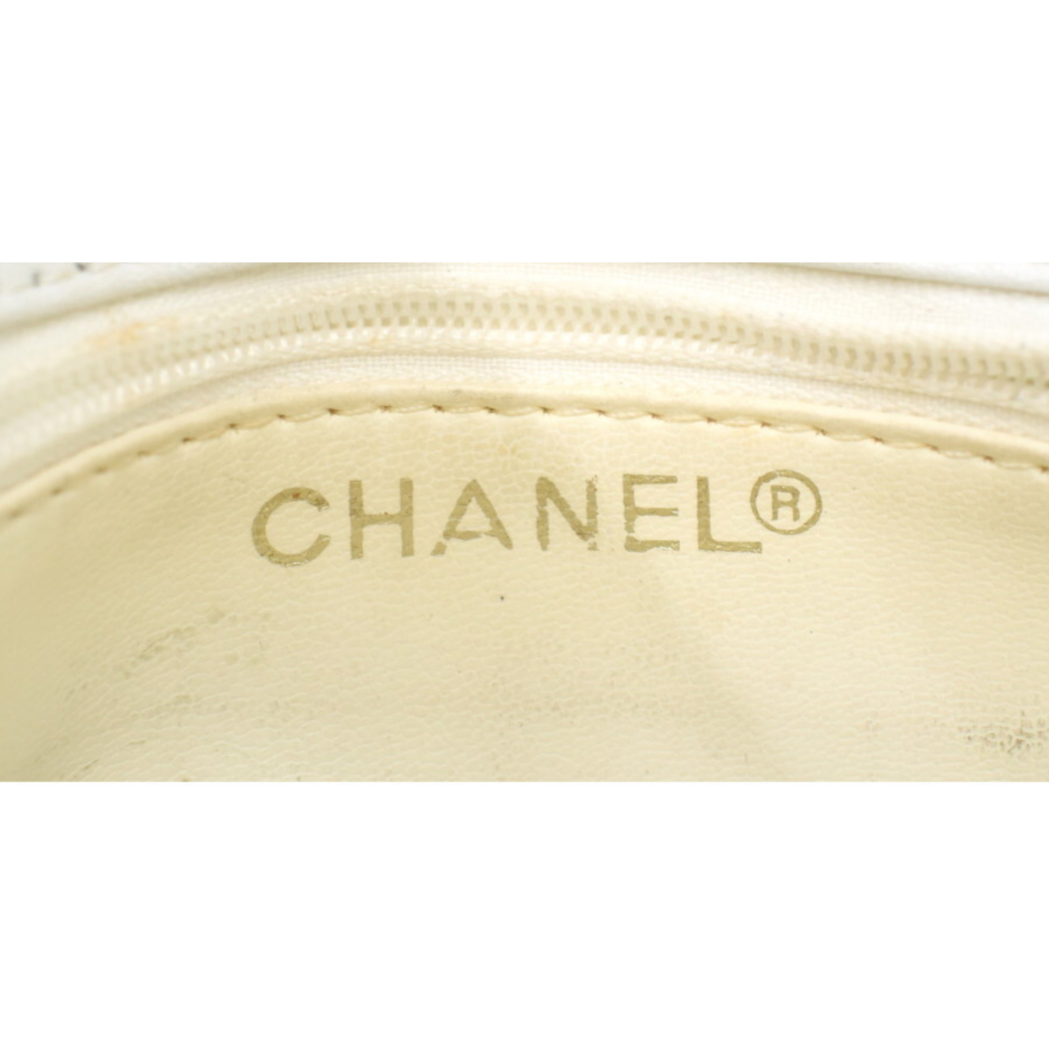 Chanel Coco Mark Lambskin Belt Pouch Bag in White
