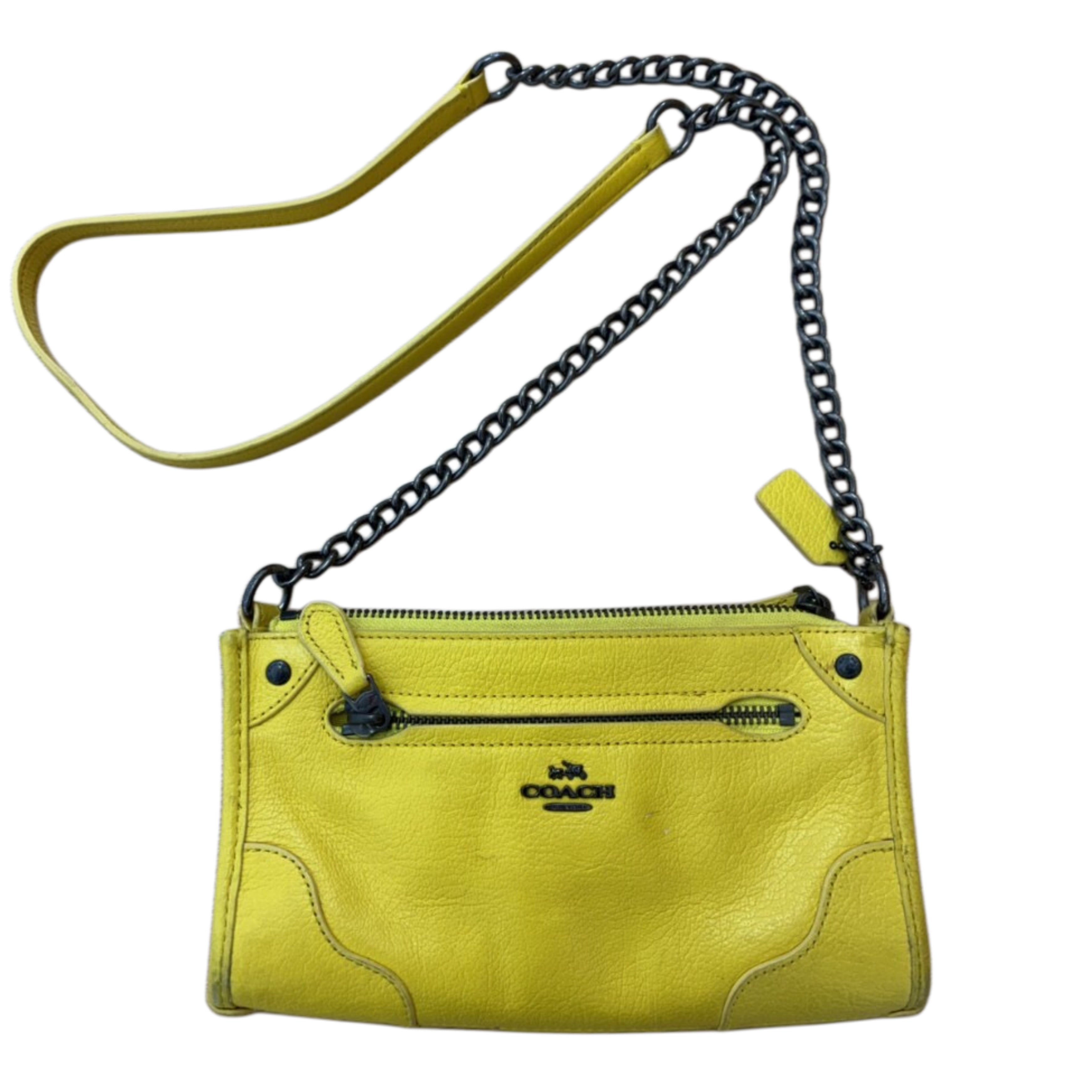 COACH Chain Wallet Bag in Yellow