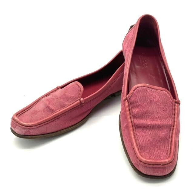 Gucci Pink GG Canvas Slip-On Flats – Size 37