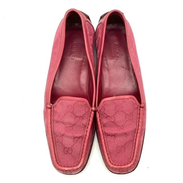 Gucci Pink GG Canvas Slip-On Flats – Size 37