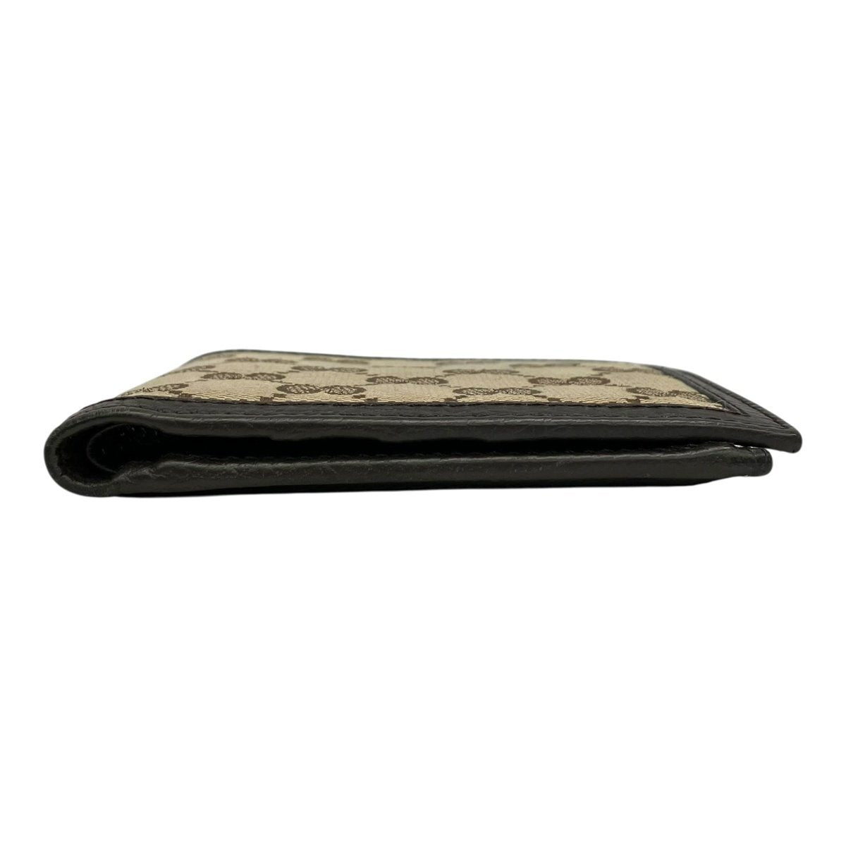 Gucci GG Canvas Bi-Fold Wallet Beige and Dark Brown