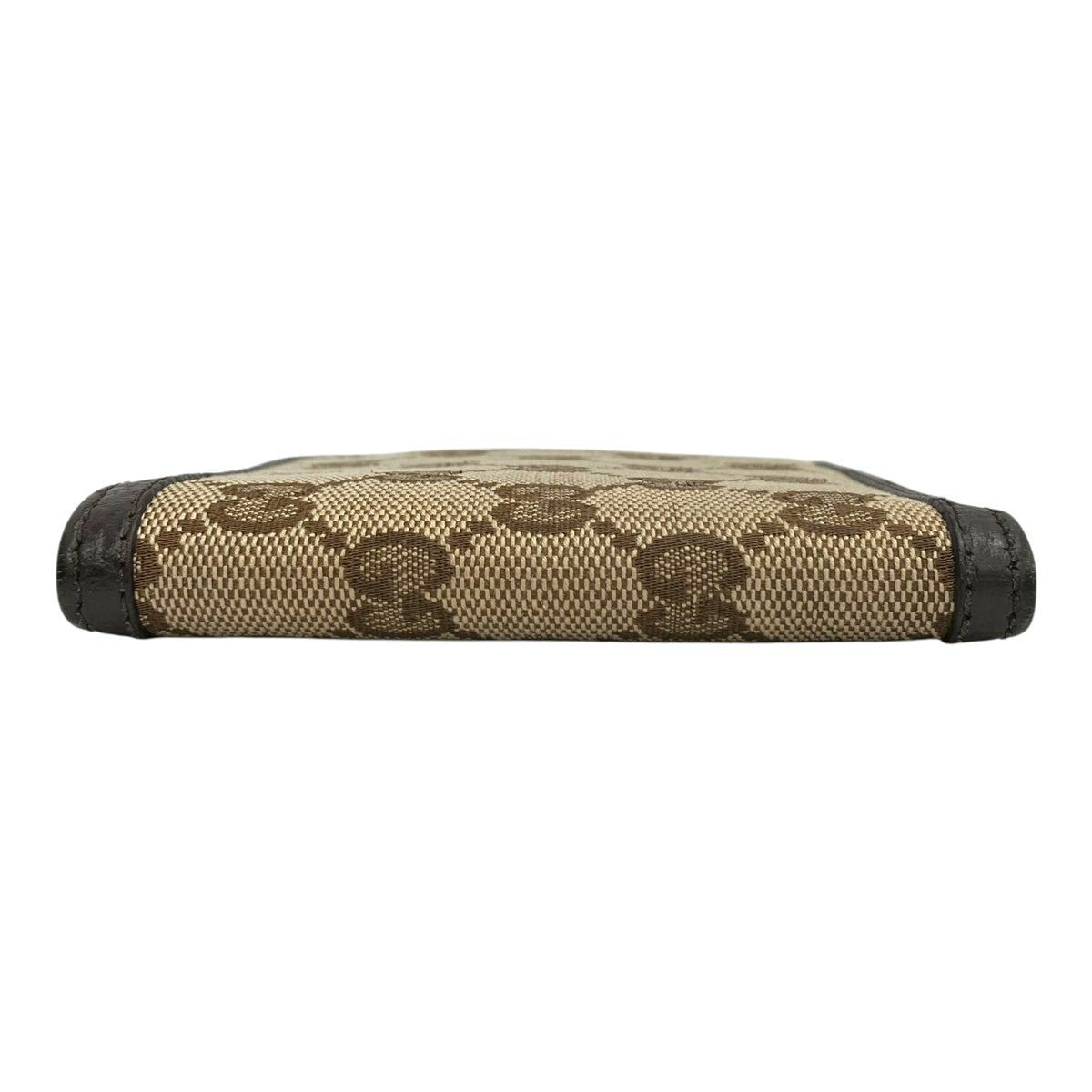 Gucci GG Canvas Bi-Fold Wallet Beige and Dark Brown