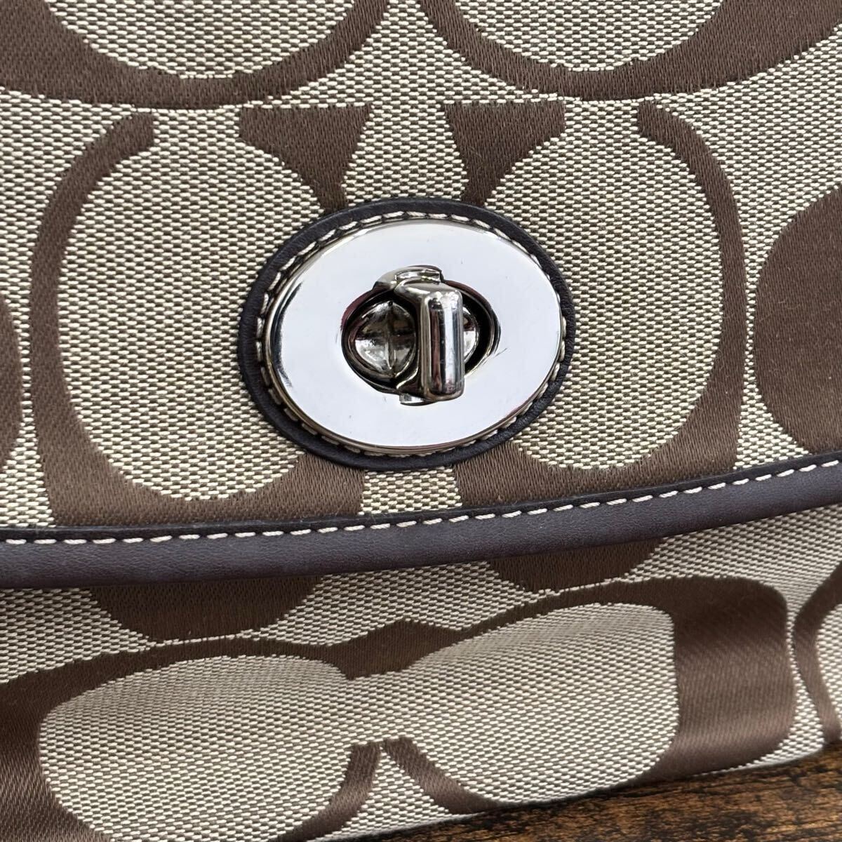 COACH Signature Turnlock Crossbody Shoulder Bag Brown