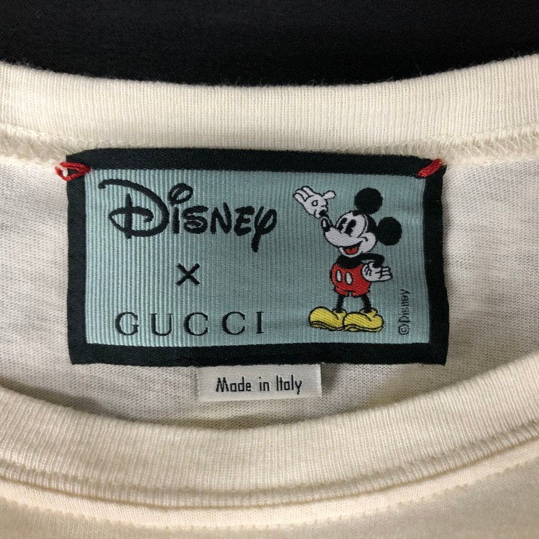 GuccixDisney Mickey Mouse Ivory T-Shirt Jersey Size XS